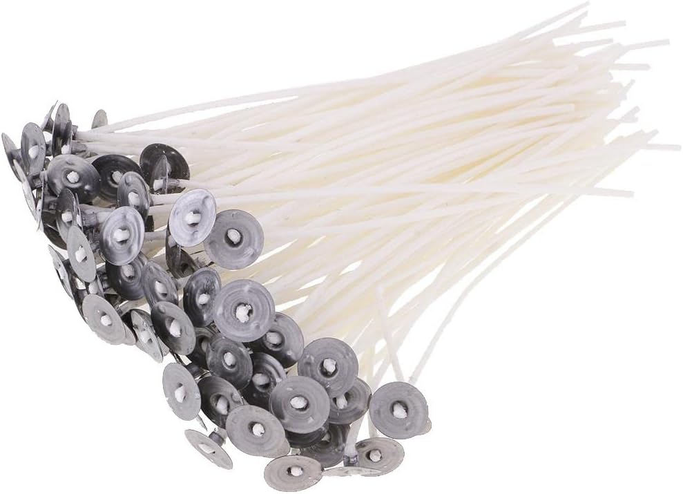 FOGHORN Wholesale Cotton Candle Wicks with Sustainers for Candle Making 50pcs 10cm