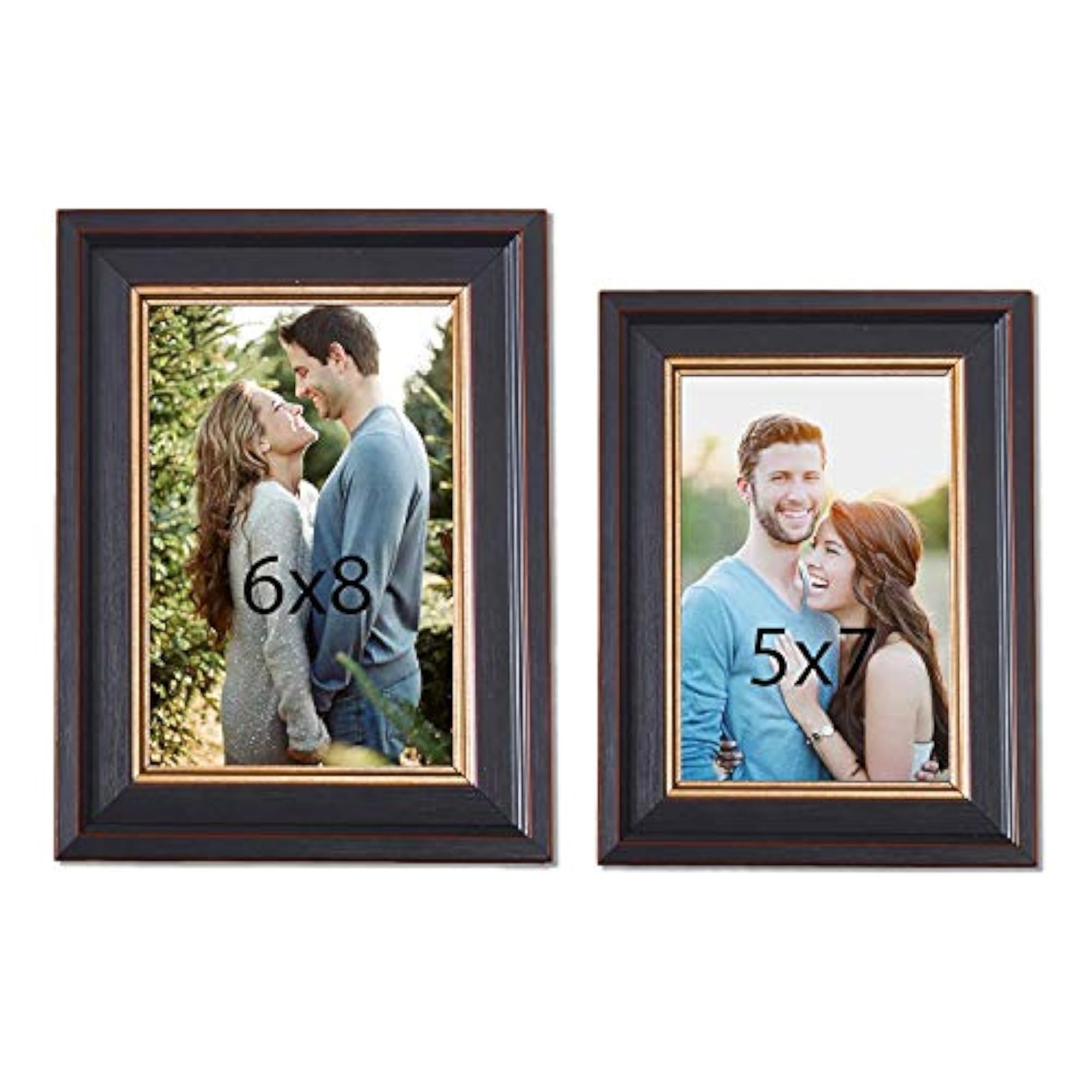 Set of 2 Black Table Photo Frames, Elegant Display