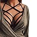 WM&MW Clearance Harness Shirt,Women Sexy Hollow Elastic Cage Bra Halter Strappy Bustier Top (L, Black)