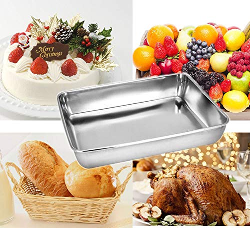 Baking Cookie Sheets Pan,Jelly-Roll Pans Roasting Pan,Stainless Steel Baking Pans Tray Cookie Sheet,Nonstick Toaster Oven Baking Sheet Pans, Easy Clean & Dishwasher Safe (14.2‘’ x 11\'\')