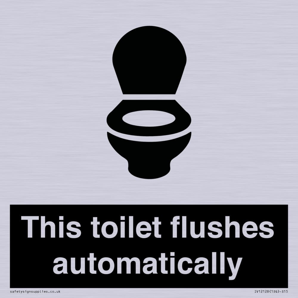 This toilet flushes automatically Sign - 150x150mm - S15
