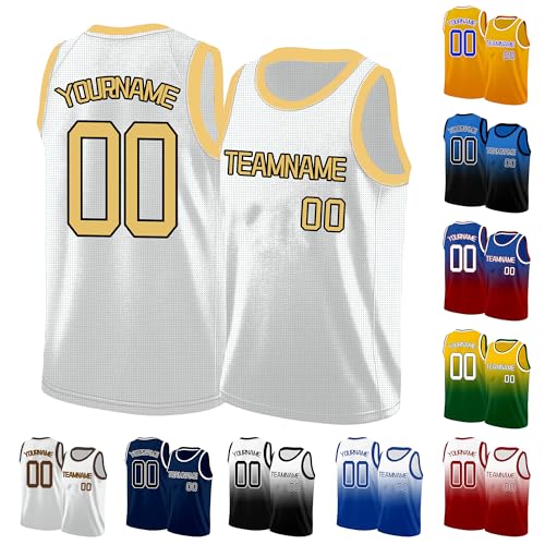 Image of Custom Basketball Jersey for Men - Personalized Name & Number, Embroidered or Printed, Athletic Shirt for Kids, Boys & Youth