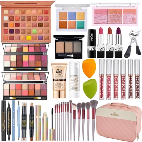 Makeup Kit for Women Full Kit, Make Up Gift Set, Makeup Bundle Includes Foundation Eyeshadow Palette BB Cream Concealer Blush Lipstick Eyeliner Mascara Cosmetic Brush Set