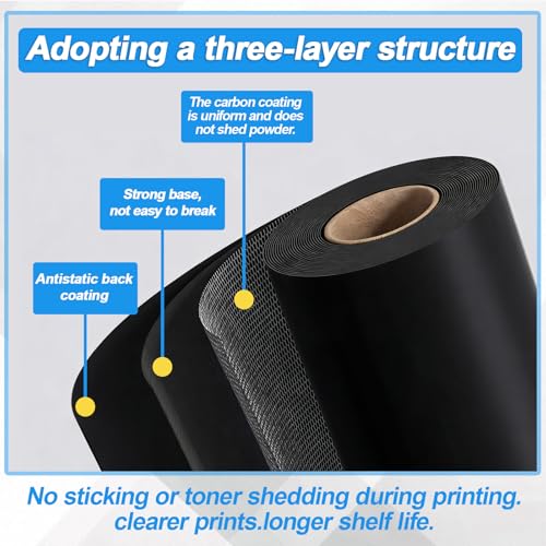 Image of 8 Rolls 4.33 inch x 244' Thermal Transfer Ribbon, Enhanced Wax-Resin, 1 /2 inch Core Ink Out, Desktop Thermal Label Printer Ribbon Compatible with Zebra Datamax Eltron Tlp2442 Tlp2844 Gc420t Gk420t Gx420t