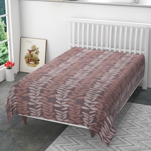 Image of Reyansh Decor 200 TC 100% Polycotton Printed Supersoft Bedsheet for Single Bed Without Pillow Covers Soft /Breathable Wrinkel Free -60x90 Inches Coffee