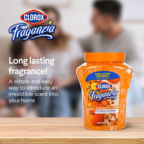 Image of Clorox Fraganzia Air Freshener Beads in Pumpkin Spice Scent, 12 oz Jar | Gel Beads Air Freshener Scent Beads | Car Air Freshener Beads for Car, Home, or Office