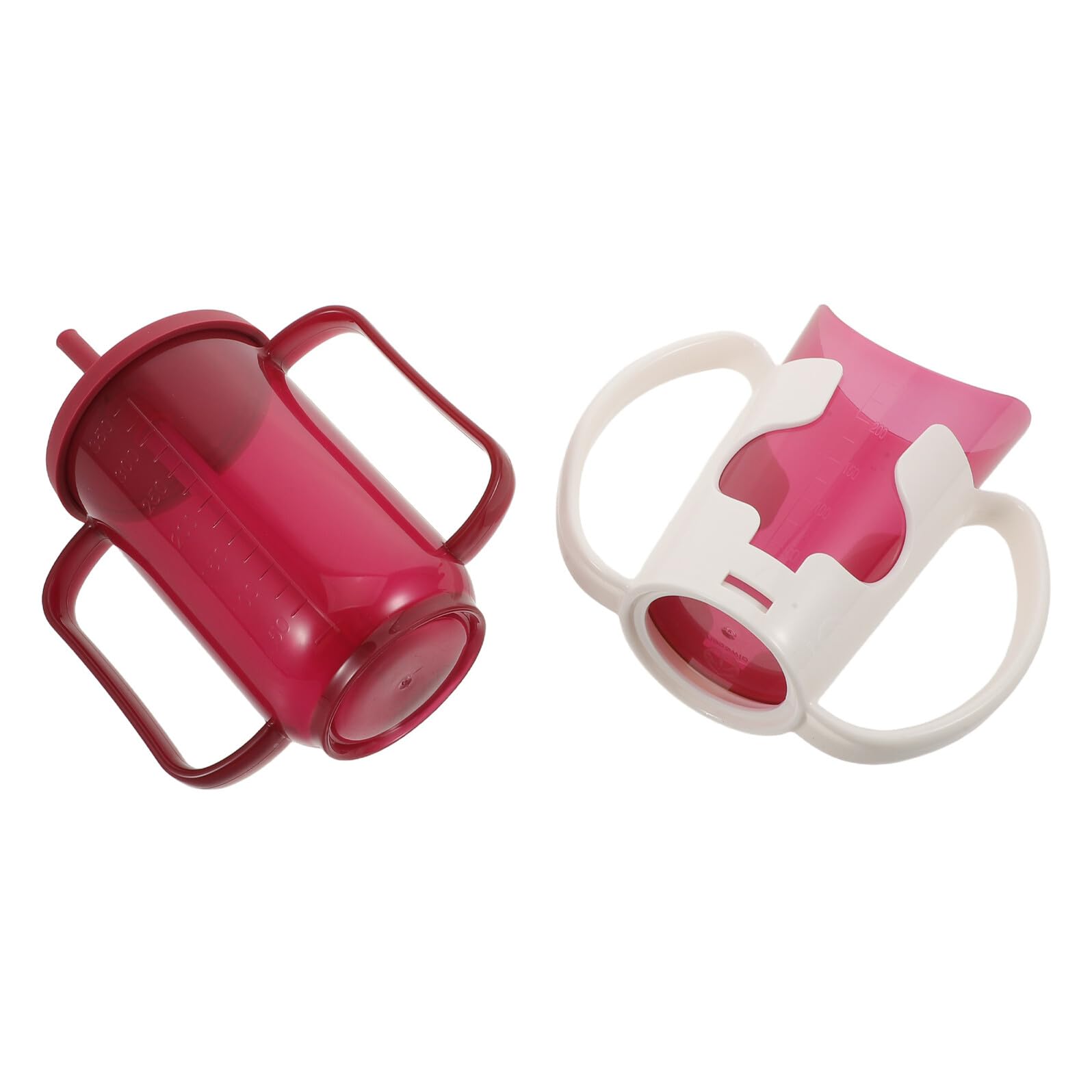 Tazza da Sorseggio per Anziani 2 Pezzi 250ml in Plastica | Bocca Inclinata, Presa Ergonomica, per Casa e Ospedale, Formato per Pazienti Allettati e Disabili