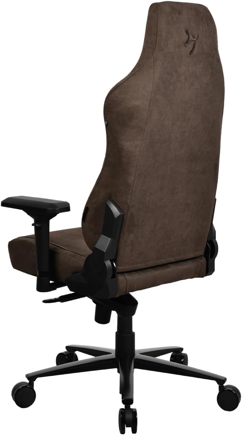Arozzi Vernazza Supersoft Upholstery Material has a Unique Velvety Texture that is Fluid-Repellant and Breathable with Memory Foam Lumbar Support and 4D Armrest for Office and Gaming Chair - Brown