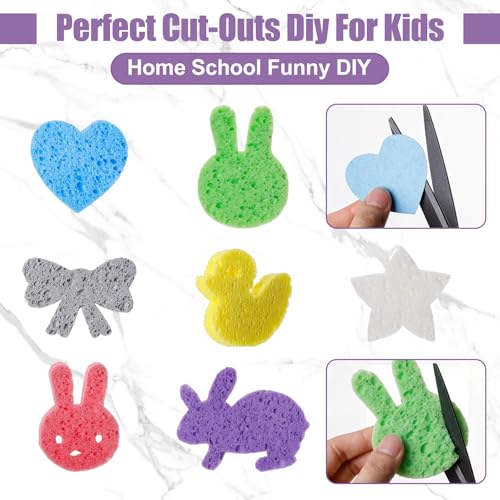 Image of Zhengmy 504 Pieces Sponges Bulk Sponges Kitchen Compressed Sponge Natural Dish Sponge Compressed Wood Pulp Cleaning Without Scratching for Kitchen Bathroom, 3.9 x 2.4 x 0.12 Inch (Multicolor)