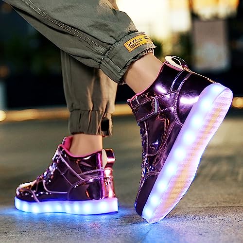 Image of JEVRITE Unisex LED Light Up High Top Sneakers - USB Charging for Women & Men - Couples Shoes