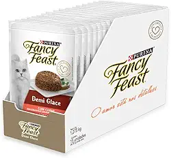 Pack Nestlé Purina Fancy Feast Ração Úmida Para Gatos Demi Glace Carne - Com 15 Sachês 85g