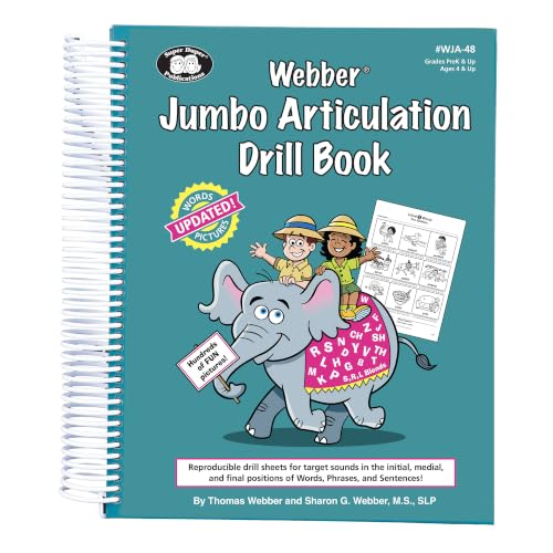 Super Duper Publications | Webber Jumbo Articulation Drill Book - Reproducible Drill Sheets for Target Sounds in the Initial, Medial, and Final Positions of Words, Phrases, and Sentences!