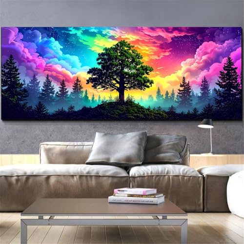 Broderie diamant kit complet arbre printemps grand format 80x220