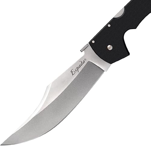 Miniatura 3 de Cold Steel Espada AUS10A - Cuchillo plegable de bolsillo táctico con cuchillas ultraafiladas de acero negro mate G-10 con bloqueo Tri-Ad