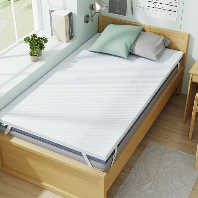 Releep 2 Inch Dorm Mattress Topper Twin Size, Memory Foam...