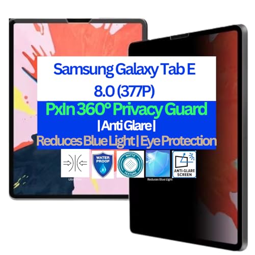 Image of Pxin Tablet Privacy Guard compatible with Samsung Galaxy Tab E 8.0 (377P) | Privacy screen protector | Anti Glare | Anti Spy | Reduces blue light | Self healing from scratches | Eye Protection