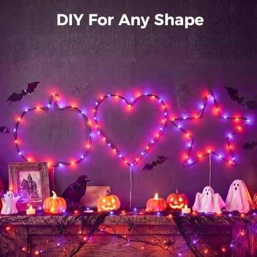 Brightown-Halloween-Fairy-Lights-Purple-Orange, 2Pack 16.4FT 50 LED Lights - image 5