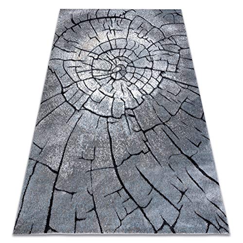 rugsx Modern Teppich Cozy für Wohnzimmer, Schlafzimmer, Wood, Baumstamm - Strukturell Zwei Ebenen...