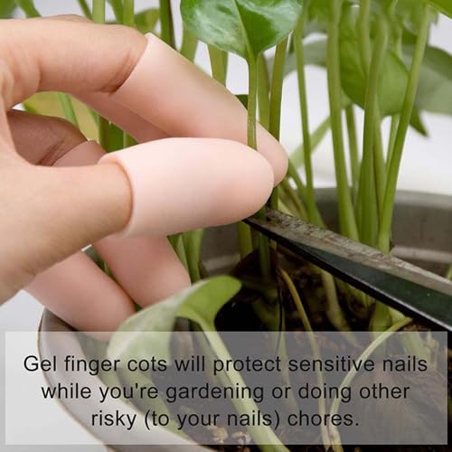 Image of 20 PCS Finger Gloves, Silicone Finger Protector for Kitchen Use, Medical Finger Cots for Arthritis, Cricket, Guitar Playing, Thumb Sucking, (16 Slender + 4 Small), Skin Tone
