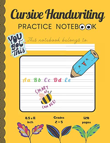 Cursive Handwriting Practice Notebook for Kids Grade 2 - 5: 120 pages I blank double lines I 8.5x11 inch (Young Learners Notebooks)