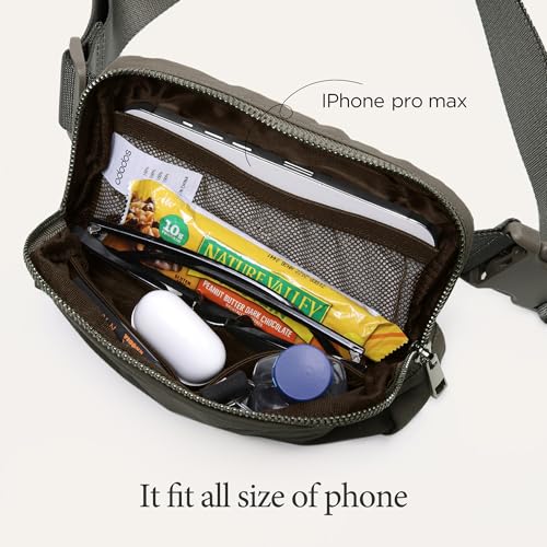 Image of ODODOS Unisex Mini Belt Bag with Adjustable Strap Small Fanny Pack for Workout Running Traveling Hiking, Dark Umber