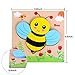 INNOCHEER Wooden Animal Jigsaw Puzzles for Toddlers, Educational Toys with 6 Pcs Chunky Bright Vibrant Color Shapes Lovely Animal, Extra Drawstring Bag for Easy Storage
