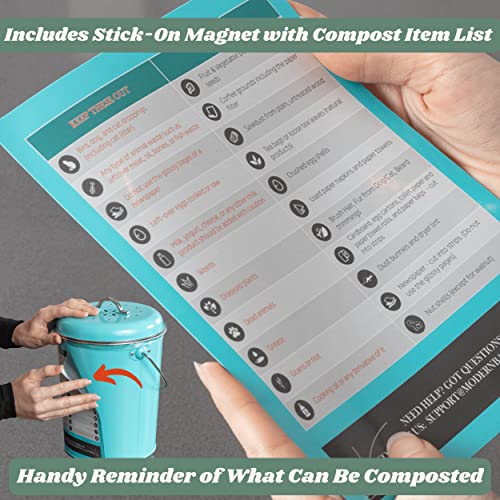 Compost-Tumbler-Teal-Kitchen-Compost-Bin-Countertop-Indoor-Compost-Bin-Kitchen-Compost-Bucket-Kitchen-Compost-Bins-Compost-Caddy-Counter-Food-Composter-for-Kitchen-Turquoise-Compost-Pail