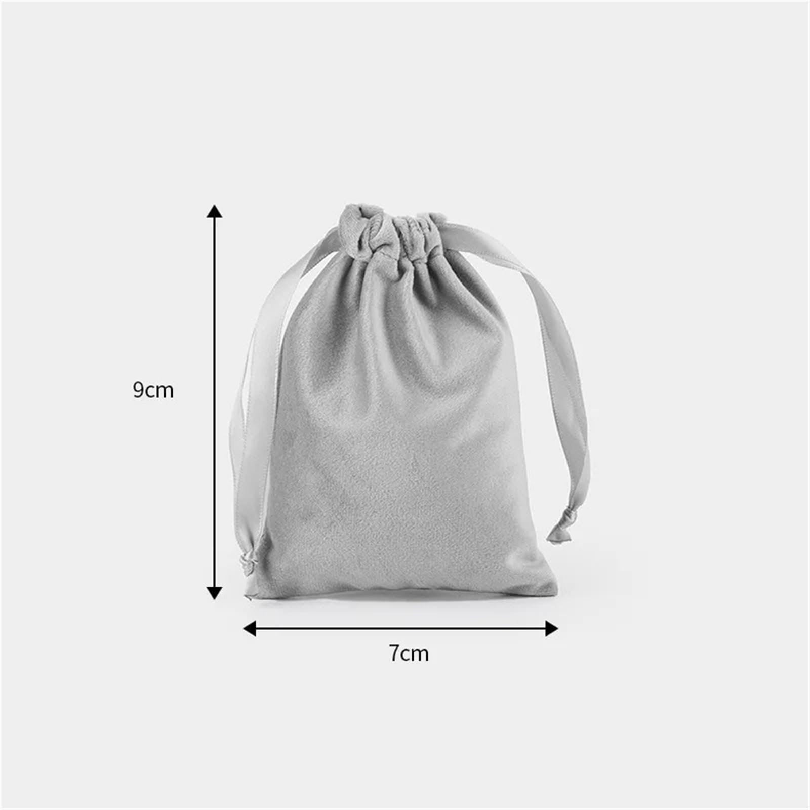 20PCS Samt Lagerung Kordelzug Taschen Weiche Berühren Make-Up Tasche Schmuck Hochzeit Geschenk Paket FüR Schmuck(Gray,13x21cm)