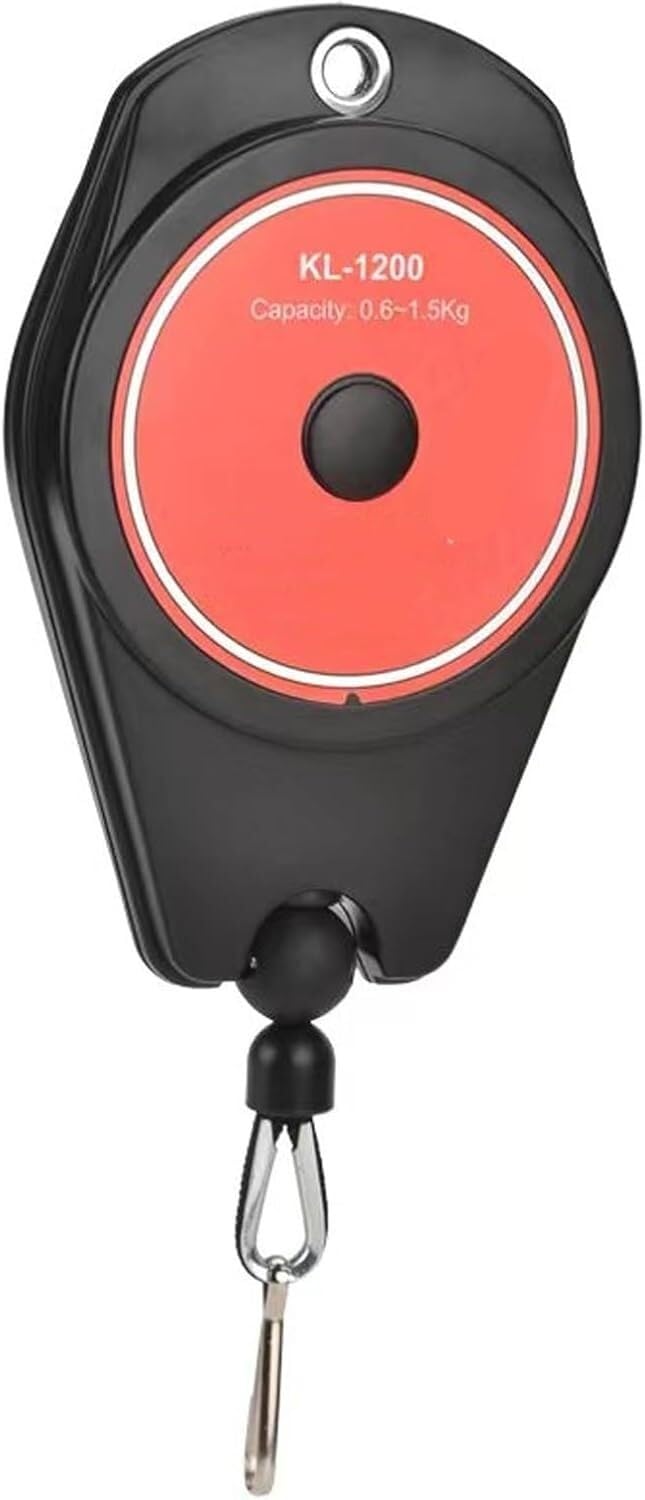 Wysuwany balanser sprężynowy, Regulowany, chowany stabilizator sprężynowy, czarny 0,3-2 kg, nylonowy sznurek o długości 1,7 m do zawieszania narzędzi(Black 0.6-1.5kg)