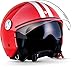 ARMOR HELMETS® AV-63 „Fun Red“ · Jet-Helm · Motorrad-Helm Roller-Helm Scooter-Helm Moped Mofa-Helm Chopper Retro Vespa Vintage · ECE 22.05 Sonnenvisier Schnellverschluss Tasche M (57-58cm)