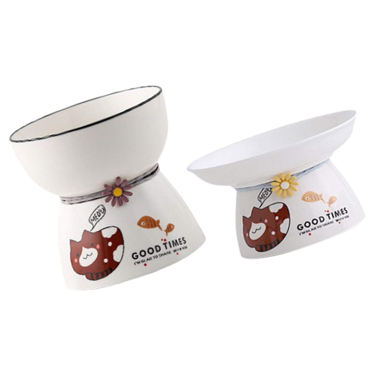 2pièces surélevée pour chat pour nourriture et eau : double gamelle ergonomique