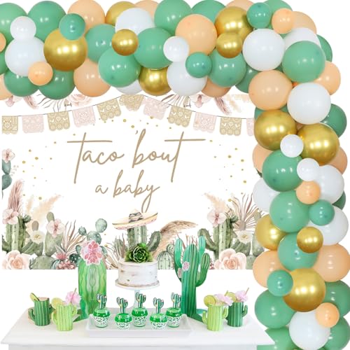 Décorations de douche de bébé Cactus et kit arche de ballon pour fête mexicaine