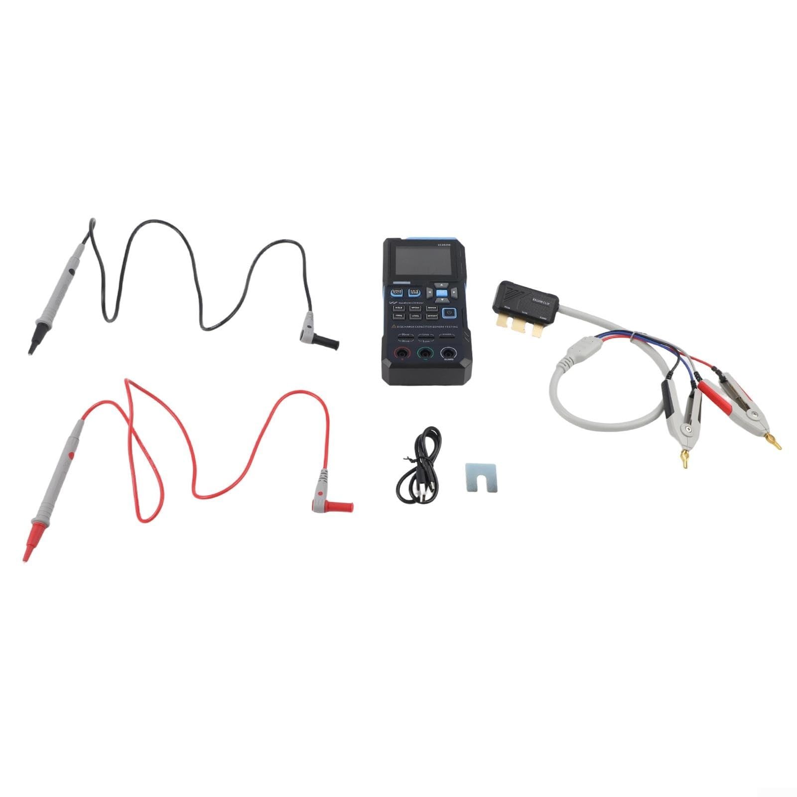 Misuratore digitale LC1020E, tester portatile di induttanza di capacità, con 0,3% di precisione, ponte Kelvin a quattro terminali, per l'ordinamento delle parti elettroniche e (LC1020E in inglese)