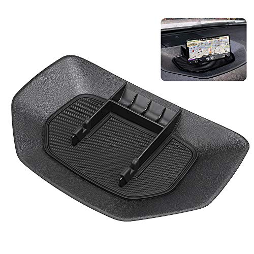 ZOIBV Center Console Dash Organizer, Dashboard Instrument Organizer Multi-Function Phone Holder Cradle for Toyota Tundra 2014-2020 Accessories, ABS Silicone Anti-Slip Backing