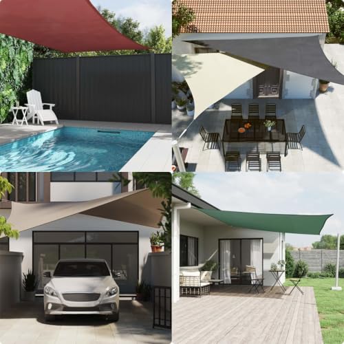 Voile de parasol triangulaire en tissu Oxford noir résistant à l'eau pour balcon
