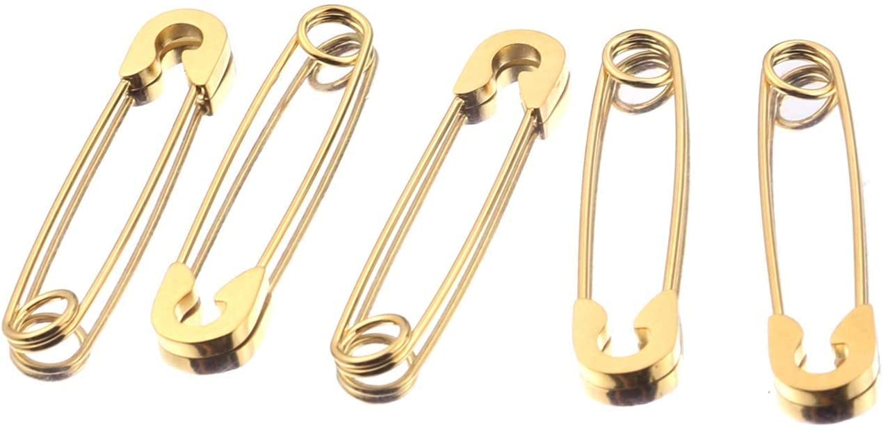 Brooch Pins 5pcs Stainless Steel Safety Gold DIY Badge Safety Craft Findings Sewing Making Supplies