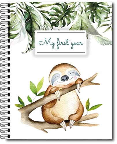 Image of My Baby book, memories book, baby journal (Sloth), Baby First Year Memory Book, Keepsake Milestone Baby Book For Boys Or Girls