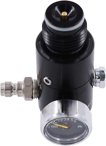 Miniatura 7 de TUXING Regulador de tanque de aire de paintball de 4500PSI y medidor de válvula, regulador de paintball de aluminio duradero, para industrial