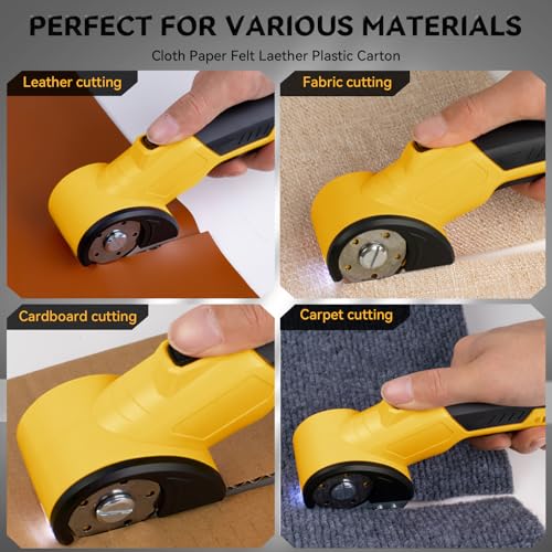 HomeBeyond High Speed Cardboard Cutter, Box Cutter Fabric Scissor with Safety Lock, LED Light & Replacement Blade, Rechargeable Cordless Electric Scissors for Cardboard, Fabric, Leather, Carpet by HomeBeyond - Image 2