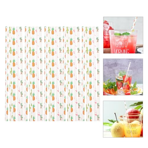 FRCOLOR 100 pitillos desechables de papel tropical miniatura 3