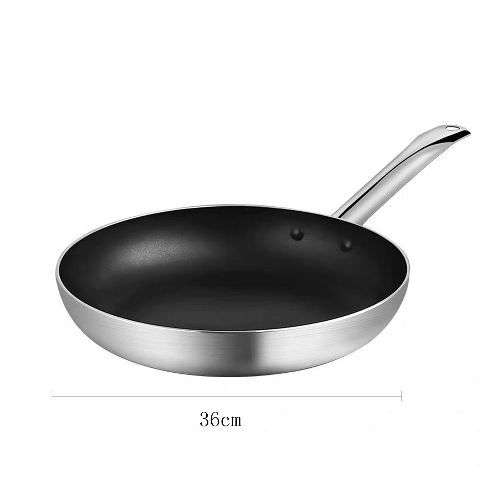 Aluminiowa Patelnia, Non Stick Mieszanie Patelni, Zdrowy Rondel Jajowy Wok Wok, Naczynia Kuchenne Do Kuchenki Indukcyjnej, Piec Gazowy, Wielokrotność Wielkości(Size:36CM,Color:stalowy uchwyt)