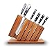 Premium Stainless Steel 12 Piece Knife Set with Bamboo Wooden Block & Sharpener - Includes Chef, Santoku, Bread Knife, 6 Steak Knives & Paring Knife