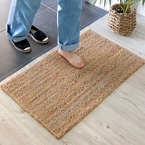 Amazon | 玄関マット ラグ 長方形 ジュート 麻 天然素材 W約50cm 足元