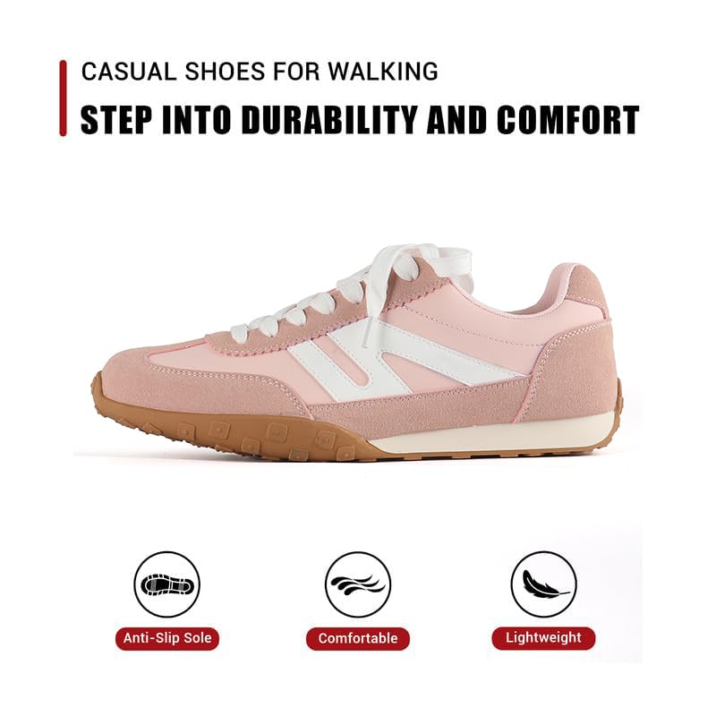 Image of Sneakers for Women Retro Fashion Trendy Sneakers with Foam Insole Casual Shoes for Walking Tennis Classic Non-Slip Comfort Shoes