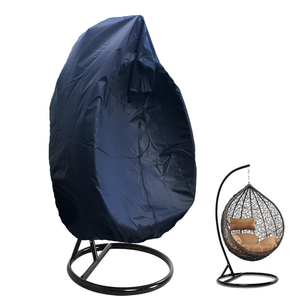 J&C Garden Egg Swing Covers Waterproof Patio Hanging Swings Chair Cover Dustproof Furniture Sets Protection Cover Patio Chair Covers for Outdoor Swing Chair (Black, 74x45inch)