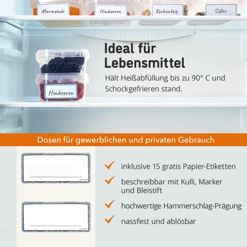 Marzoon 15 Stück Plastikdosen Set mit Deckel – Eckige, Transparente Kunststoffbehälter 280 ml Universaldosen – Feinkost & Saucen - Industriestandard - Aufbewahrungsdosen