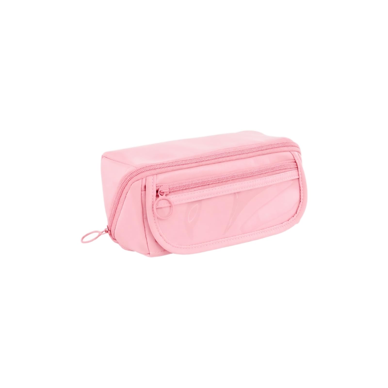 Large Capacity Pencil Case with 9 Compartments for School Pink