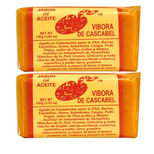 Jabn de Aceite Vbora de Cascabel 2 Pack Rattlesnake Soap Bars 140g Each Traditional Herbal Face & Body Cleanser Deep Cleansing Daily Use