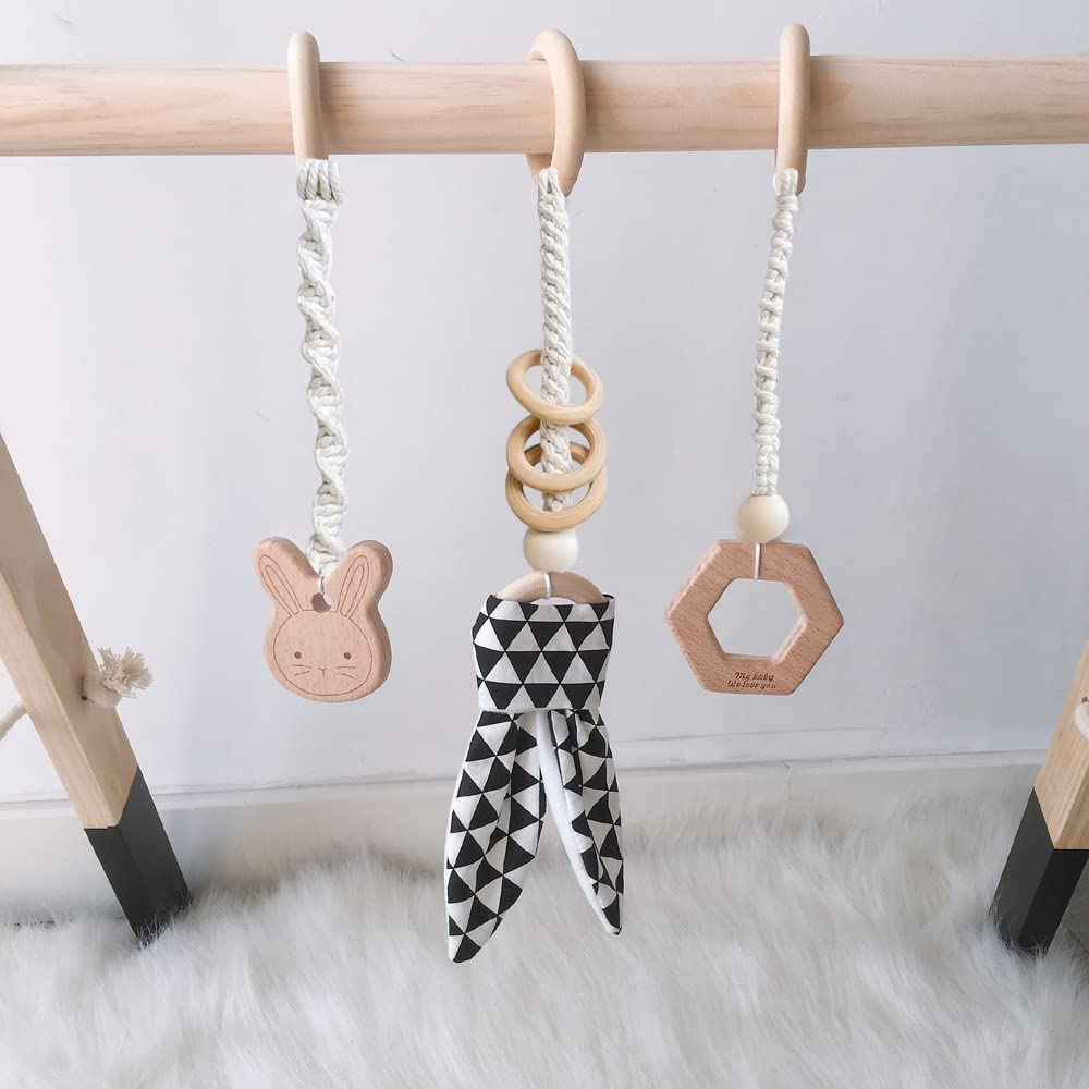 Caudblor Speeltrapezium hout baby speelgoed puzzel gym incl. hanger