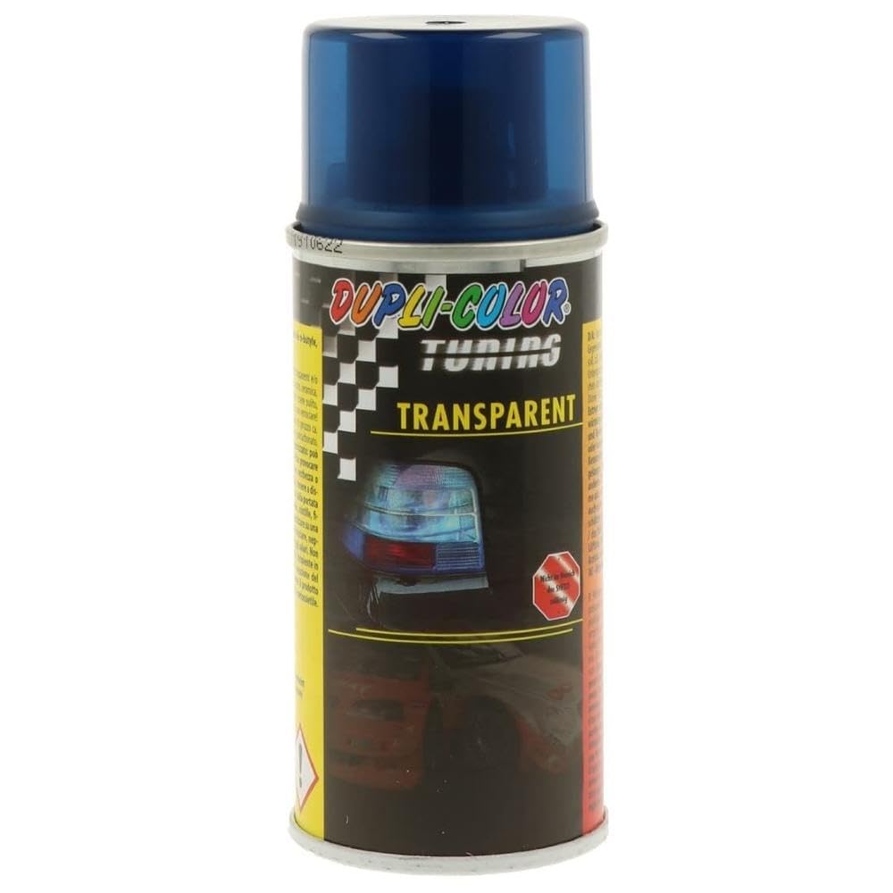 Duplicolor 648892 Peinture Tuning + Vernis Aérosol Universel, Transparent Bleu, 150 ML